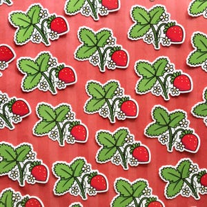 Sticker imperméable fraise