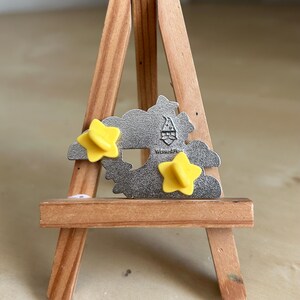 Cloudy Moon Enamel Pin - Etsy