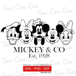 Mickey & Co Digitaler Download | Micky und Freunde PNG SVG DXF | Druckbares Design für T-Shirts und Kunsthandwerk