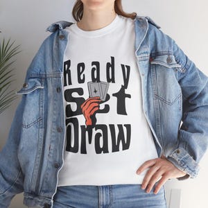 T-shirt rood, set, tekenen | Op Disney Lorcana geïnspireerd T-shirt | Uniseks en dames-T-shirt | Leuk cadeau voor gamers