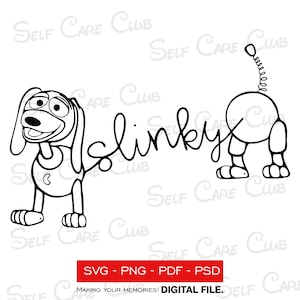 Slinky Dog Digital File- Cute Cartoon Dog SVG PNG DXF - Printable Art for Crafts & Decor Toy Story svg.