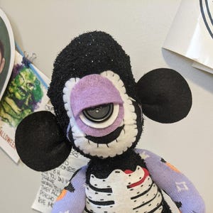Goth Sock Monkey - Gift for Teenager - Handmade Gift - Skeleton Sock Monkey - DIY Toy - Alt Baby Shower Gift - Alt Kids Toy - Creepy Cute Handmade Stuffed Toy - Easy DIY - Beginner DIY - Rockabilly Baby Shower - Punk Baby Shower