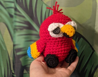 Parrot Crochet Amigurumi Pattern - Pet - Tiki Bar - Parrot Mom - Parrot Dad - Tropical Bird - PDF - Instant Download - English