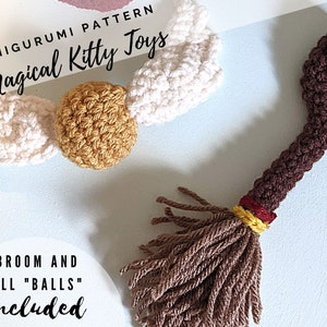 Magical Kitty Toys Amigurumi Pattern PDF - Miniature Crochet - Instant Download - Magic - Wizard - Witch - Broom - Halloween - English PDF