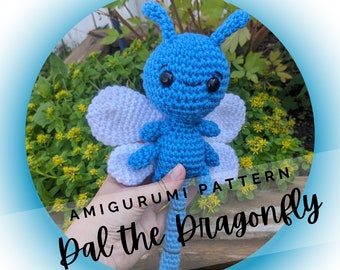 Dal the Dragonfly Amigurumi Pattern PDF - Bug - Kawaii - Insect - Creepy Crawly - Summertime - Easy Amigurumi for Boys - Instant Download