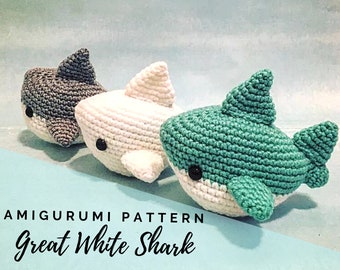 Shark Amigurumi Pattern PDF - Megalodon - Great White - Shark Week - Instant Download