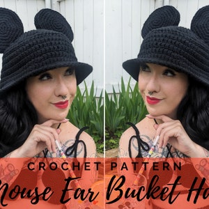 Mouse Ear Bucket Hat Pattern PDF - Festival Hat - Kawaii Bucket Hat with Mouse Ears Crochet Pattern - English PDF - Instant Download