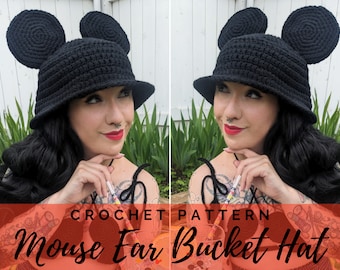 Mouse Ear Bucket Hat Pattern PDF - Festival Hat - Kawaii Bucket Hat with Mouse Ears Crochet Pattern - English PDF - Instant Download