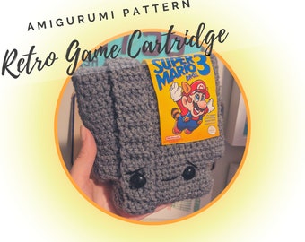 Retro Video Game Cartridge Amigurumi Pattern PDF - Geeky - Nerdy - Geekery - Gamer - Retro Gamer - Vintage Video Game Cartridge - Gamer Gift