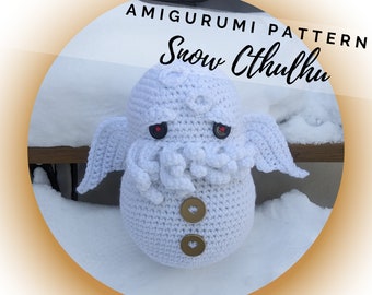 Cthulhu Snowman Amigurumi Pattern PDF - Lovecraftian - Cute-Thulhu - Elder Ones - Miskatonic University - Creepy Cute - Instant Download