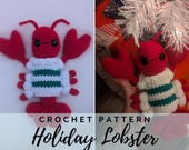 Christmas Amigurumi Pattern PDF - Lobster in an Ugly Sweater Pattern - Holiday Gift - Funny Gift - Seafood Amigurumi - Instant Download