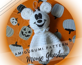 Halloween Ghost Mouse Amigurumi Pattern PDF - Haunted House - Halloween Decoration - English PDF Crochet - Trick or Treat - Instant Download