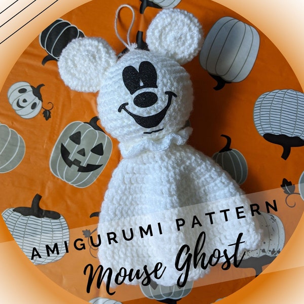 Halloween Geist Maus Amigurumi Häkelanleitung PDF - Haunted House - Halloween Dekoration - Englisch PDF häkeln - Süßes oder Saures - Instant Download