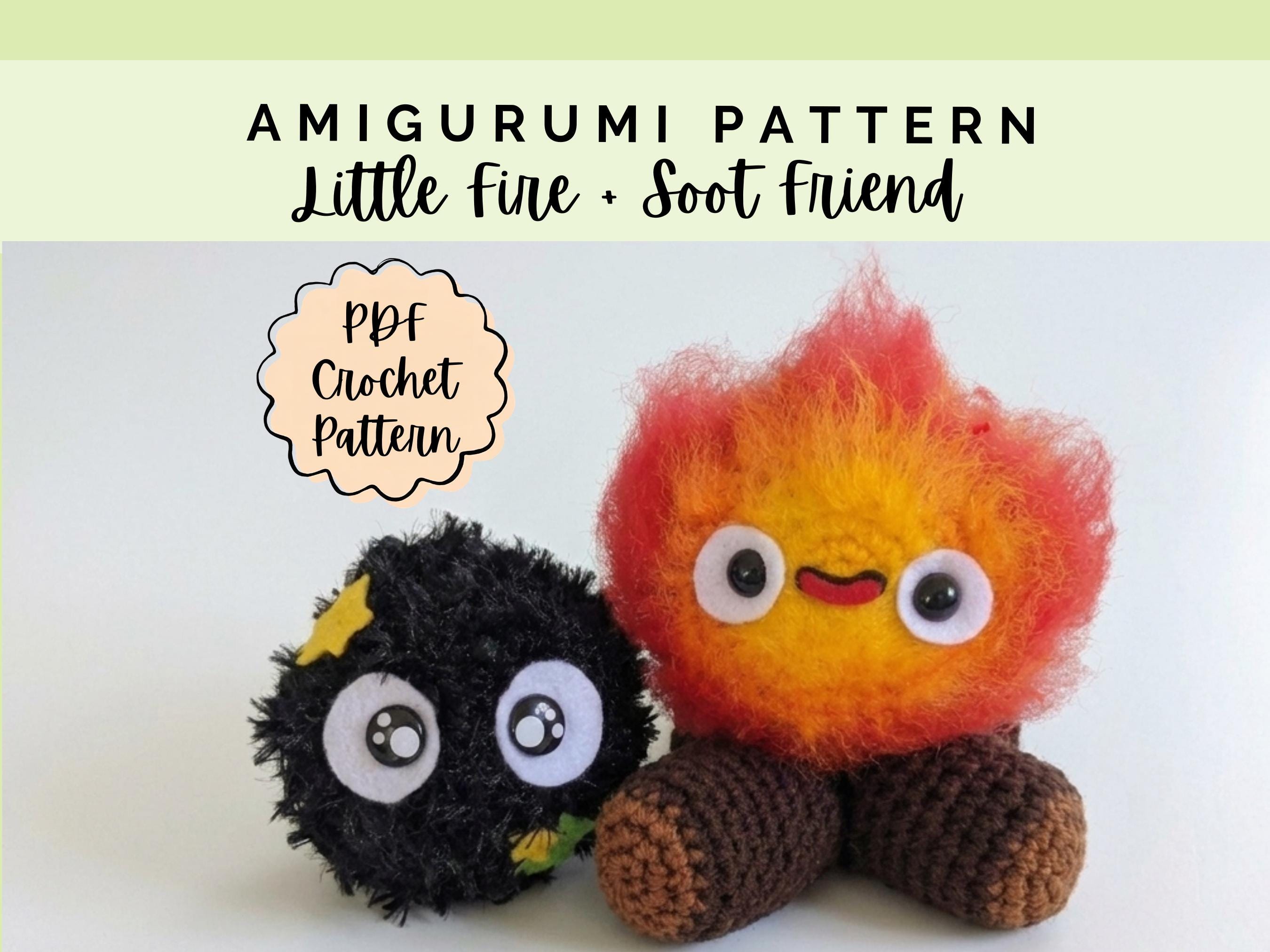 38 Crochet Kawaii Patterns with Keychains, Amigurumi, Hats, and Coasters 38 Kawaii Fire and Soot Friend