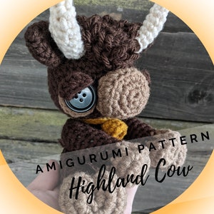 Cow Amigurumi Pattern PDF - Highland Cow Crochet - Instant Download - Farm Animal - Barn Animal - Baby Shower Gift - Kawaii - English PDF