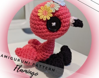Flamingo Amigurumi Pattern PDF - Summer - Kawaii - Bird Amigurumi - Instant Download - English PDF Crochet Pattern - Learn to Crochet