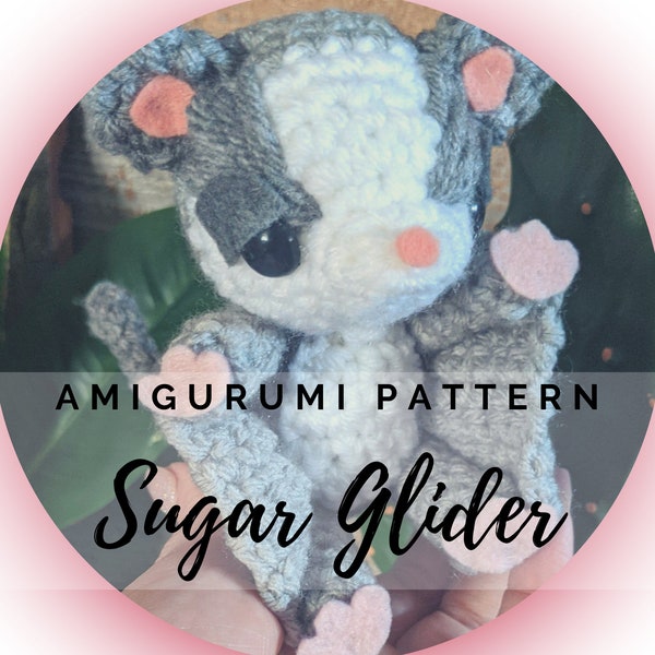 Sugar Glider Amigurumi Muster PDF - Haustier - Possum - Kleines Haustier - Make Believe - Kawaii - Instant Download