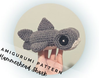 Hammerhead Shark Amigurumi Pattern PDF - Shark Amigurumi - Crochet Shark - Sea Creature Crochet Pattern - Shark Week - Instant Download