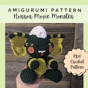 Horror Movie Amigurumi Crochet Pattern – Creepy Cute Stripe Monster PDF Pattern - Halloween Decor - Horror Fan Gift Idea