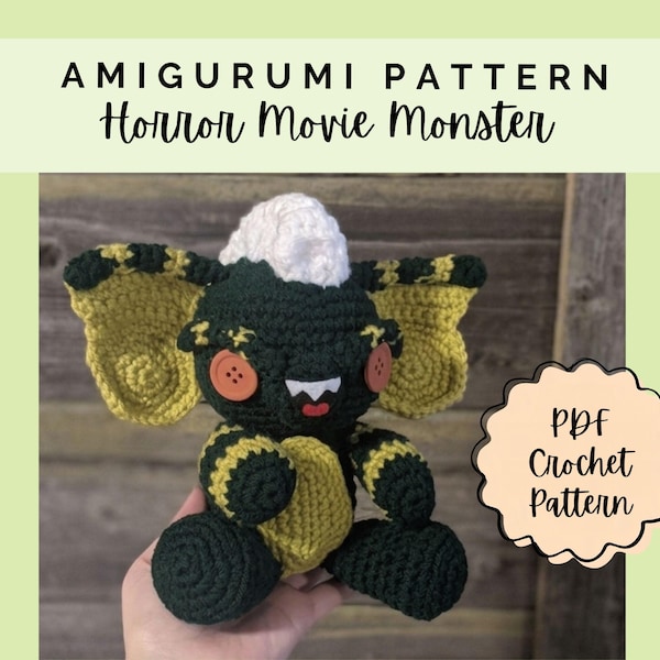 Haakpatroon voor een amigurumi met horrorthema – griezelig schattig gestreept monster (PDF-patroon) - Halloween decoratie - Cadeau-idee voor horrorfans