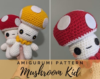 Mushroom Kid Crochet Amigurumi Pattern - Kawaii - Mushroom Friends - Plant Lover - Nursery Gift - Magic - PDF - Instant Download - English