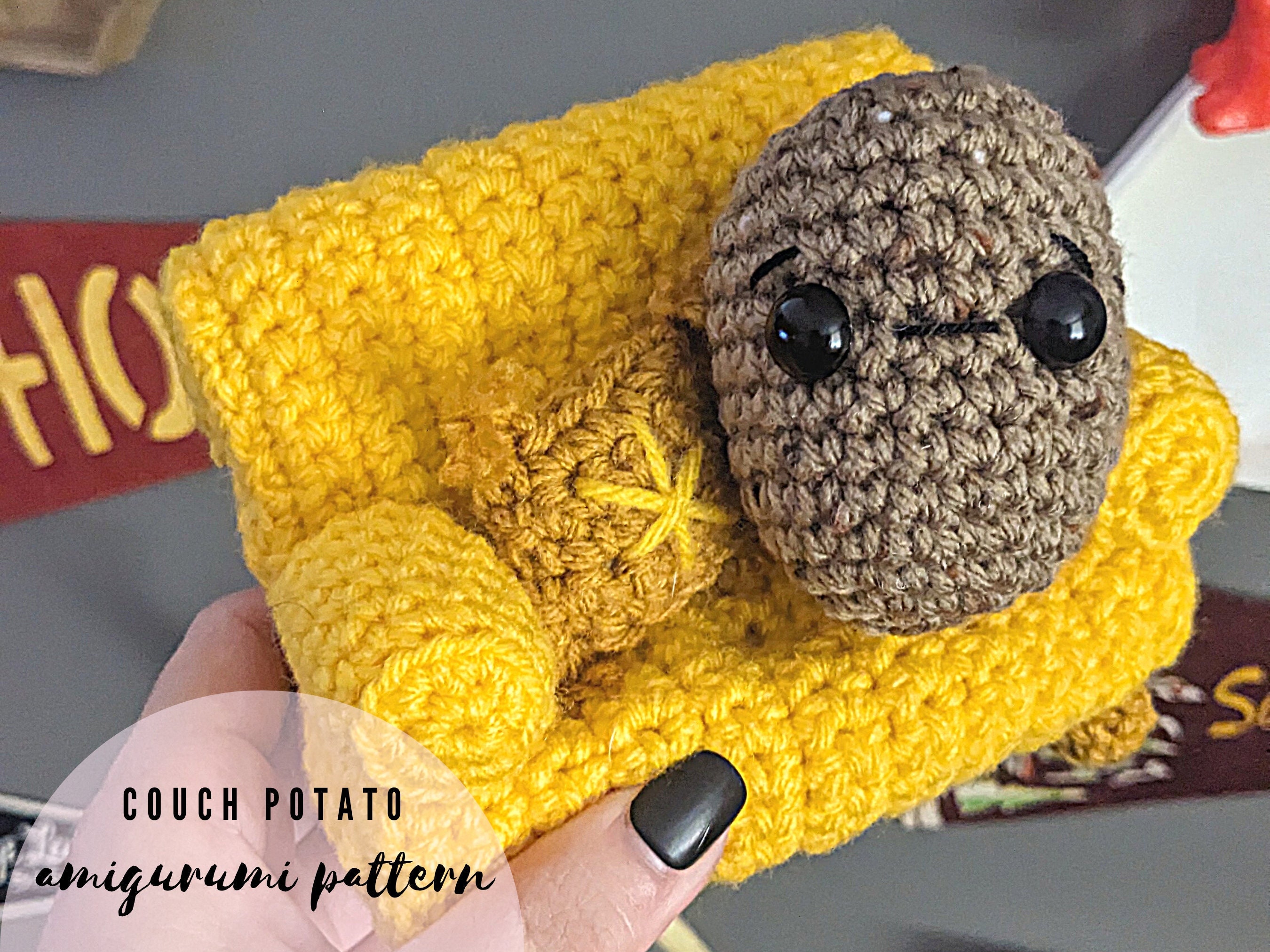 30 Potato Crochet Patterns: Spud Amigurumi, Desk Buddies, Play Food, and Clever Gag Gifts 3 Couch Potato Crochet Pattern PDF