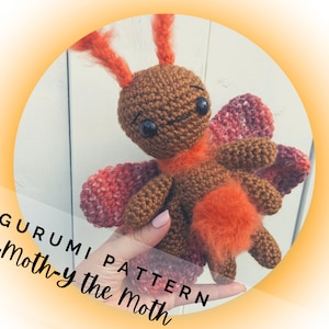 Moth Amigurumi Pattern PDF - Bug - Summertime - Creepy Crawly - Butterfly - Easy Amigurumi - Boys Amigurumi - Insect - Instant Download