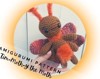 Moth Amigurumi Pattern PDF - Bug - Summertime - Creepy Crawly - Butterfly - Easy Amigurumi - Boys Amigurumi - Insect - Instant Download