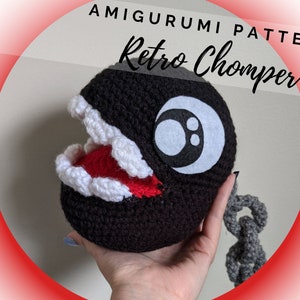 Video Game Mario Chomper Amigurumi Pattern PDF - Retro Video Gamer - Classic Video Game - Gamer Crochet - Nerdy Crochet - Instant Download