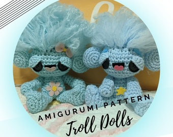 Retro Amigurumi Pattern PDF - Troll Doll - Instant Download - Throwback Toy - Vintage Toy - Crochet - 80's Kid - Crochet Pattern - DIY