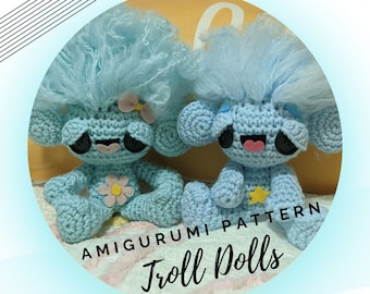 Retro Amigurumi Pattern PDF - Troll Doll - Instant Download - Throwback Toy - Vintage Toy - Crochet - 80's Kid - Crochet Pattern - DIY