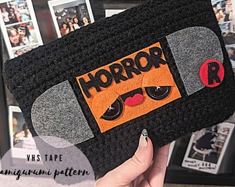 Retro Video VHS Tape Amigurumi Pattern PDF - Geeky - Nerdy - Geekery - Gamer - Movie Lover - Blockbuster - Video Store - Quirky Crochet