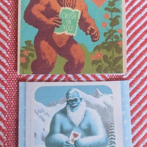 Print at Home - Vintage Inspired Cryptid Valentine's - 1950's Valentine's Card Printables - Cute Kid's Printable Valentine's - PDF Print image 5