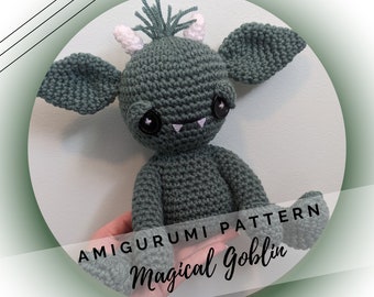 Goblin Amigurumi Crochet Pattern PDF - Table Top Game Enthusiast - Magical Creature - Geeky - Mythical - Dungeon Master - Instant Download