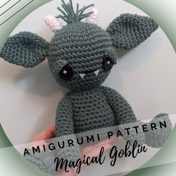 Goblin Amigurumi Häkelanleitung PDF - Table Top Game Enthusiast - Magische Kreatur - Geeky - Mythisch - Dungeon Master - Instant Download