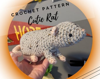 Padrão de amigurumi de rato em PDF - Download instantâneo - Pequeno animal de estimação - Faz de conta - Conjunto de brinquedos escolares - Amante de animais de estimação - Crochê de Halloween - PDF em inglês