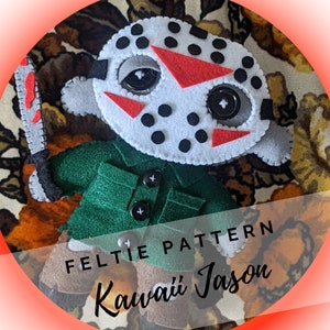 Horror Fan Felt Toy Pattern PDF - Instant Download - Horror Movie - Creepy Cute - Sewing Pattern - Jason - Slasher - Felt Pattern - DIY