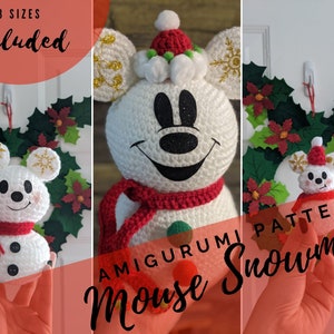 Christmas Mouse Snowmen Amigurumi Pattern PDF - Deck the Halls - Holiday Mouse - Winter Mouse - English PDF Crochet - Instant Download