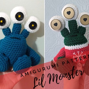 Little Monster Amigurumi Pattern PDF - Creepy Cute - Creepmas - Ugly Sweater - Holiday Monster - Halloween - Kawaii - Instant Download