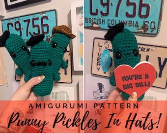 Pickle Amigurumi Pattern PDF - Eres un gran patrón de ganchillo de eneldo - Regalo de mordaza - Regalo de San Valentín para él - Comida de ganchillo - Pepinillo de ganchillo