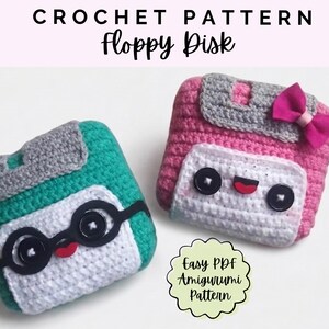 Floppy Disk Amigurumi Crochet Pattern PDF - Retro Technology Plush Pattern - Nerd Gift - Computer Floppy Disc - Crochet Toy Tutorial - Nerdy