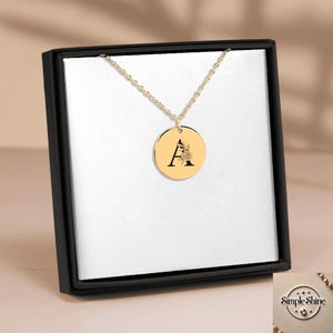 Collar con inicial floral personalizado – Colgante con letra A personalizado – Regalo de joyería con monograma para ella – Elegante cadena de oro o plata