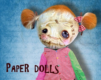 Instant Download creepy cute Rag Doll Paper Doll - Printable paper doll, paper doll articulated, paper dolls digital, monster, horror art