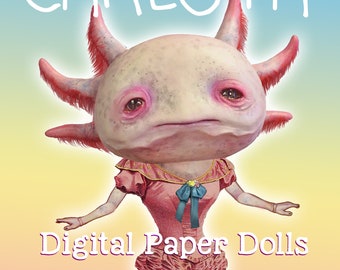 Axolotl Paper Doll: Carlota Articulated Printable (digital