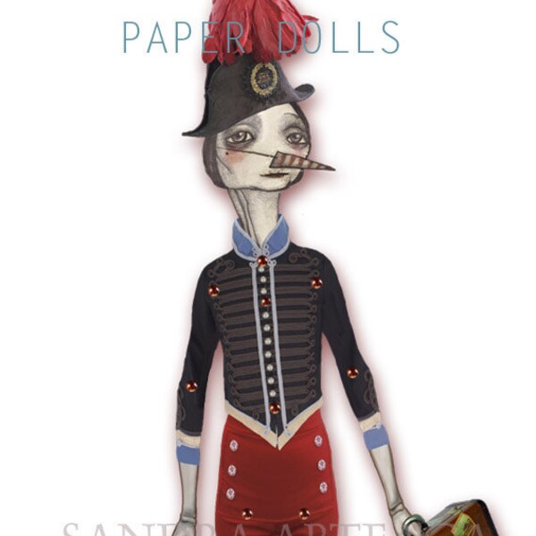 Napolonia  - articulated PAPER DOLL -  16.7  x 14.2  inches