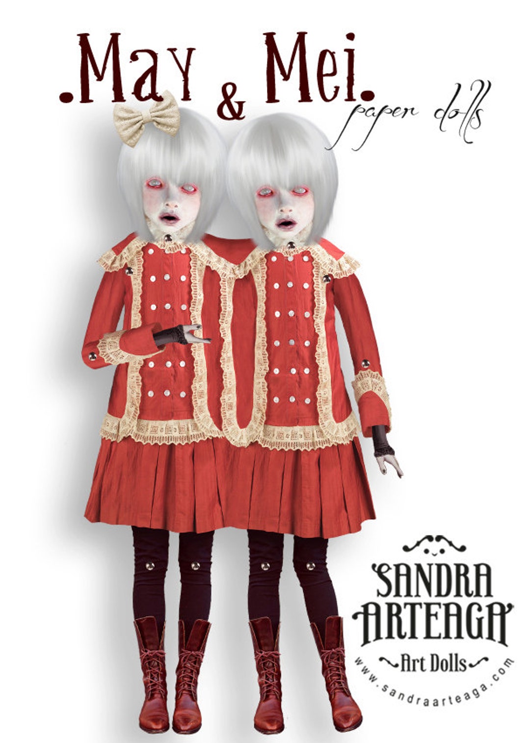 Creepy Broken Doll Puppet Girls Costume