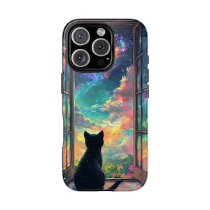 Celestial Cat Phone Case, iPhone 16 15 14 13 12, Samsung S25 S24 S23 S22 S21, Pixel 9 Pro, 8, 7, 3D Phone Case