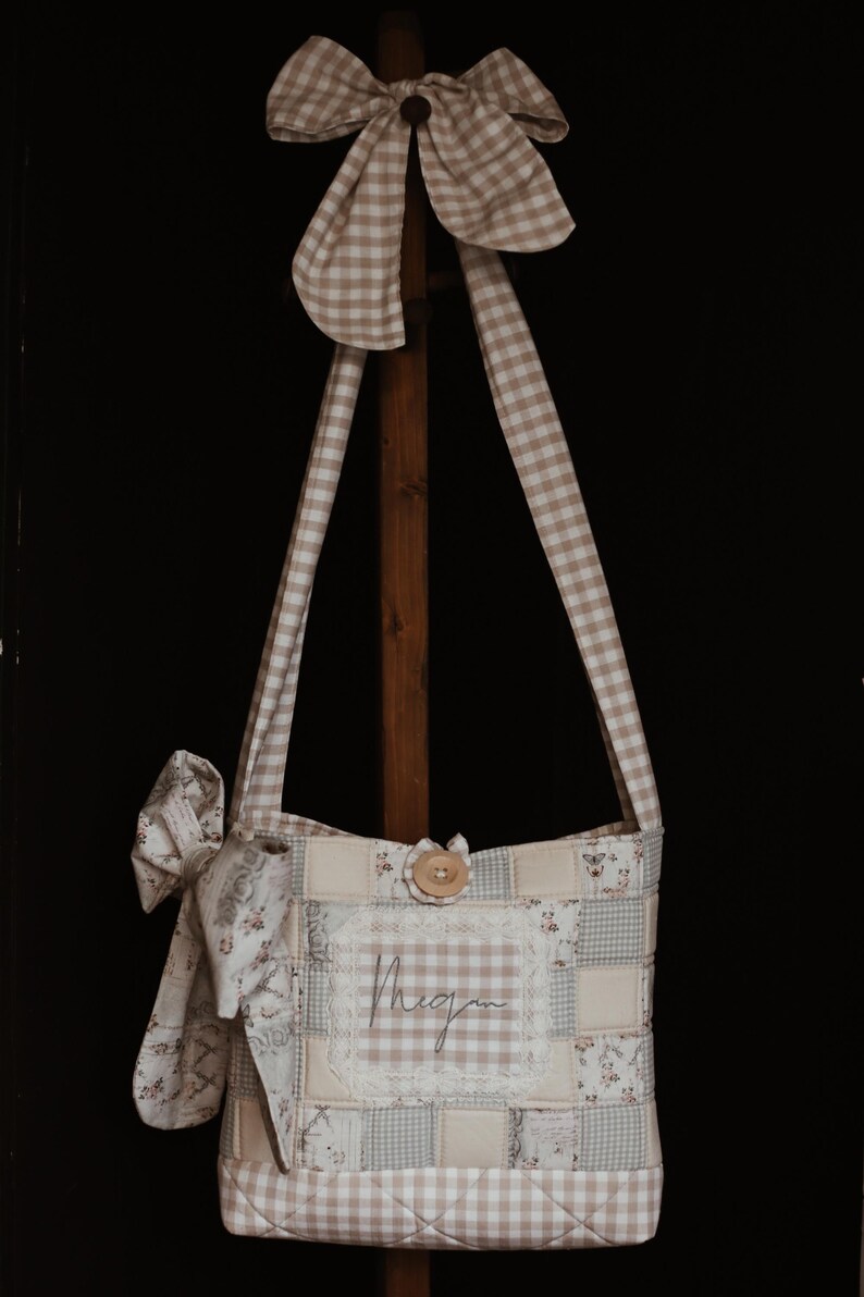 quilted tote bag | Bible or book bag| devotional bag| gifts for mom| diaper bag| Gifts for her| personalized bag| embroidered bag image 4