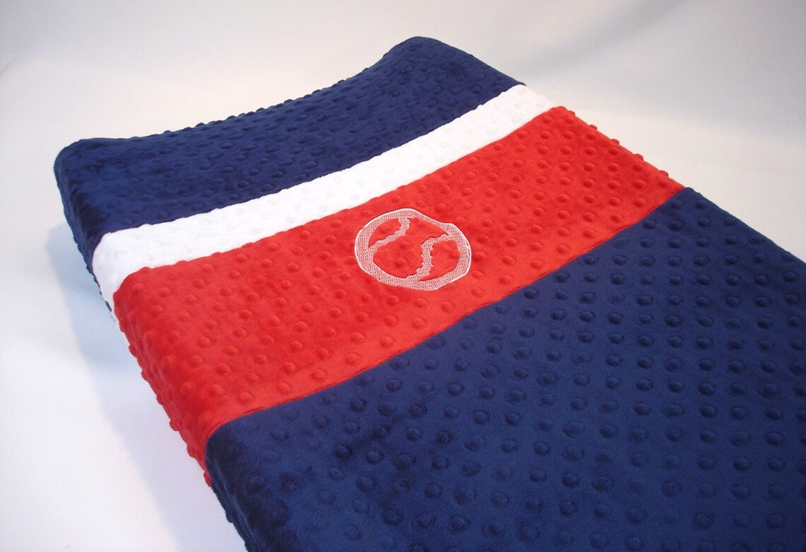 Changing Pad Cover with Baseball Embroidery Etsy