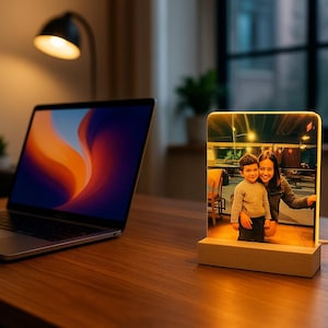 Custom Photo Light Frame | Personalized Night Light Gift | USB Glass Picture Display